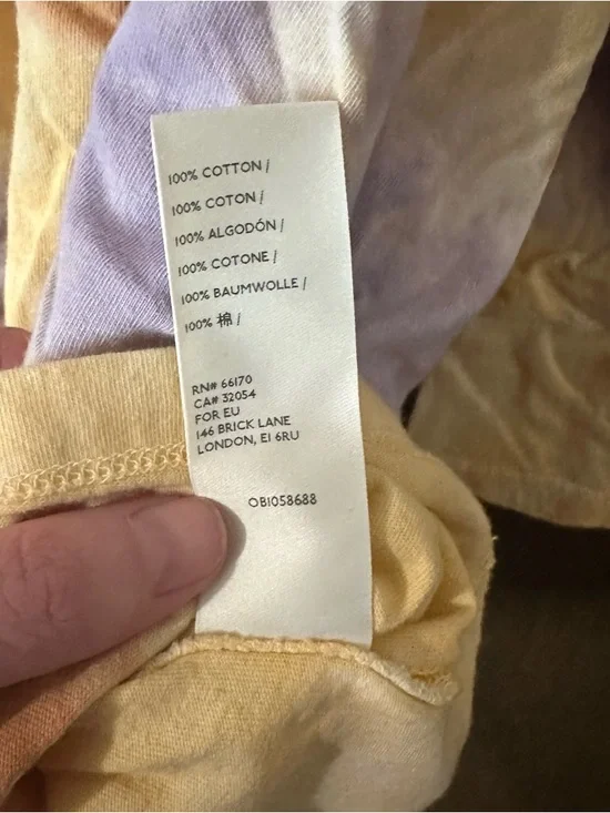 Free People We the Free Tie-Dye Tee Lilac Woods Long Sleeve Shirt Size Large - Picture 10 of 12